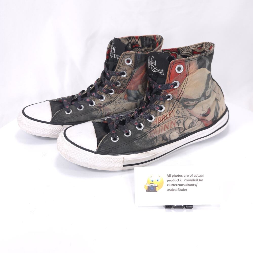 Converse High-Top Sneakers in Black and Red Comic Print